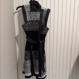 BCBGMaxAzria Black and White Midi Dress